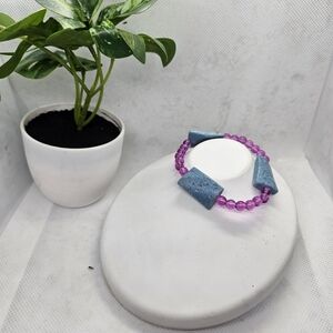 Elegant Blue and Purple Beaded Bracelet